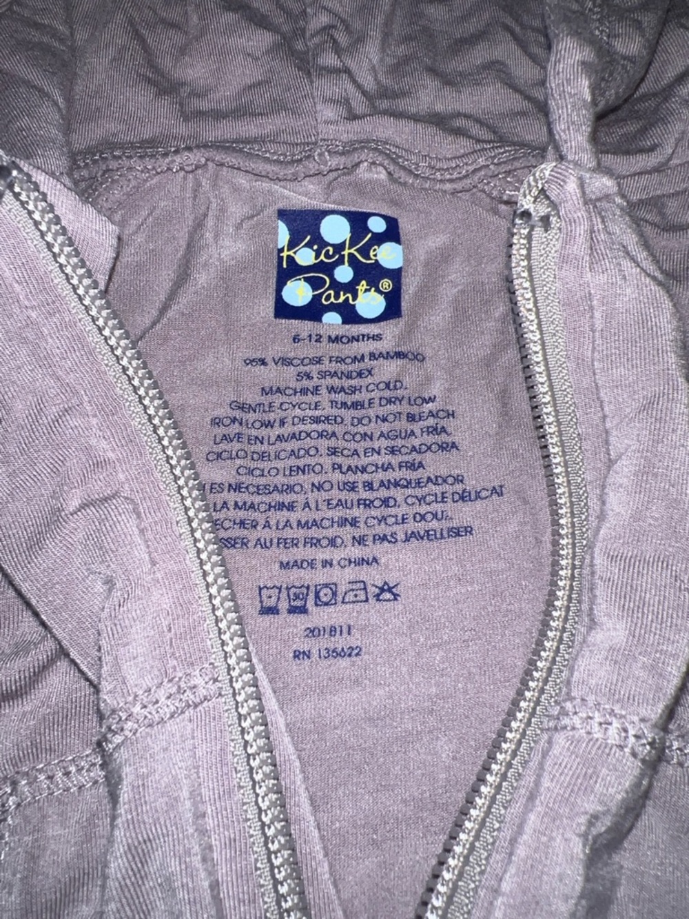 KicKee Pants Solid Spring Sky Double Ruffle Zip-Front Hoodie 6-12M | Baby Girl - Picture 2 of 3